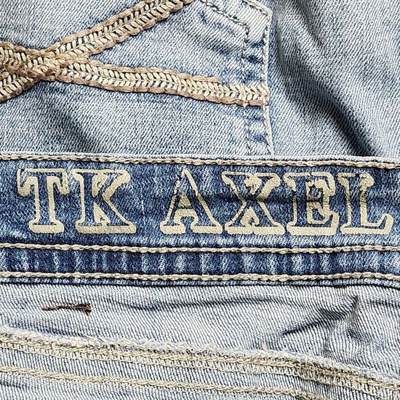 TK Axel Jeans Mens Size 36x30 Blue Denim Stretch Light Distress Relaxed Straight - Picture 11 of 13